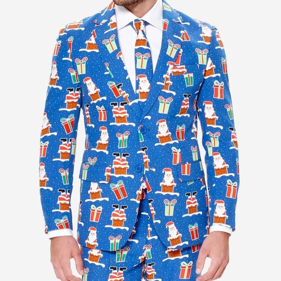 OPPO Suits Christmas Santa Jacket Suit Blazer, Pants and Tie (44) - Picture 9 of 12